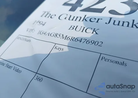 1994 Buick Century Special from USA, damaged, VIN 1G4AG85M6R6476902